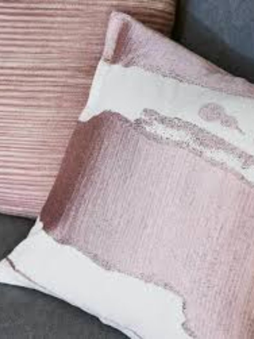 WEST ELM Ink Abstract Patterned Pillow Cover 20" x 20" in Adobe Rose Embroidered